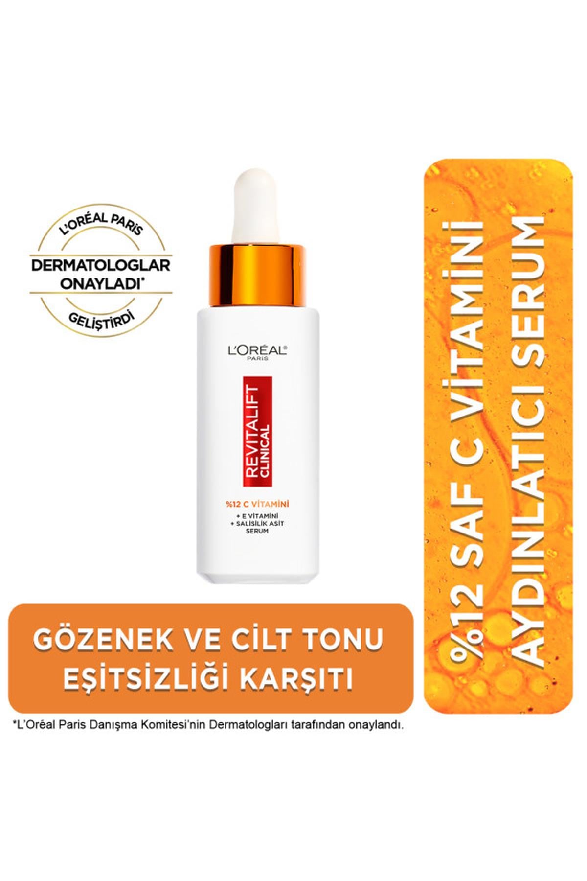 Loreal ParisL'Oréal Paris Revitalift Clinical %12 Saf C Vitamini Aydınlatıcı, Ton Eşitleyici, Gözenek Karşıtı Serum 30 ml3600524069780
