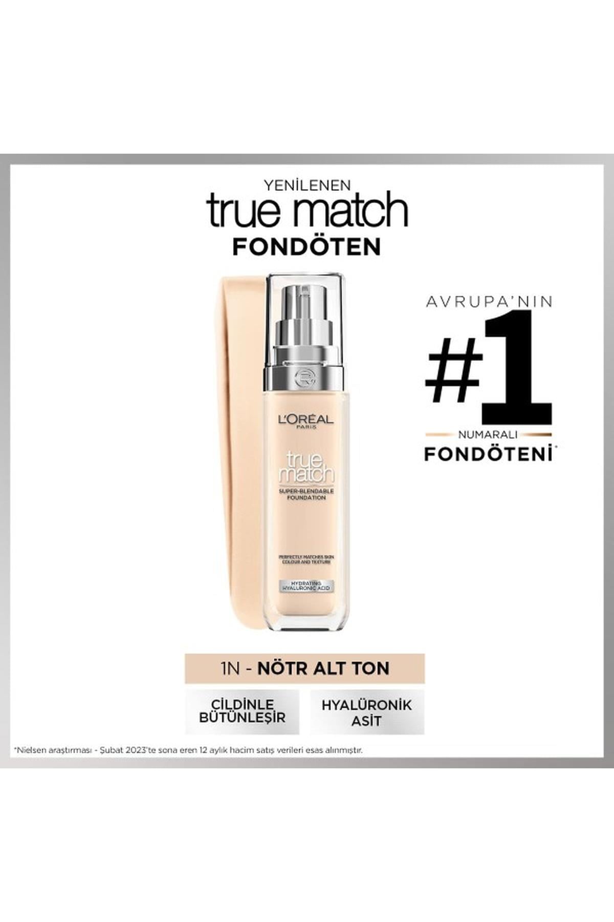 Loreal ParisL'Oréal Paris True Match Bakım Yapan Fondöten - 1N Nötr Alt Ton3600522862383