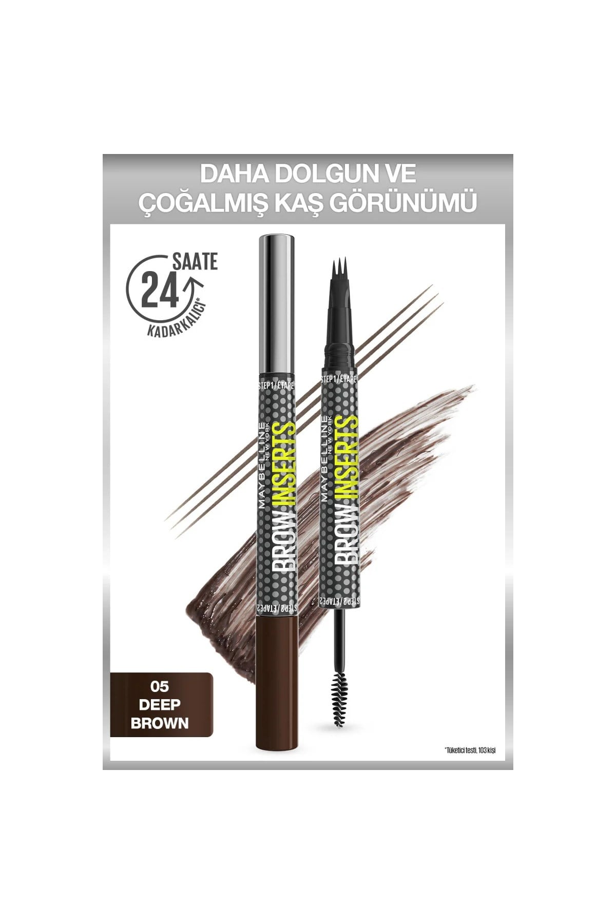 Maybelline New YorkMaybelline New York Brow Insert Çift Uçlu Kaş Kalemi 05 Deep Brown3600531720940