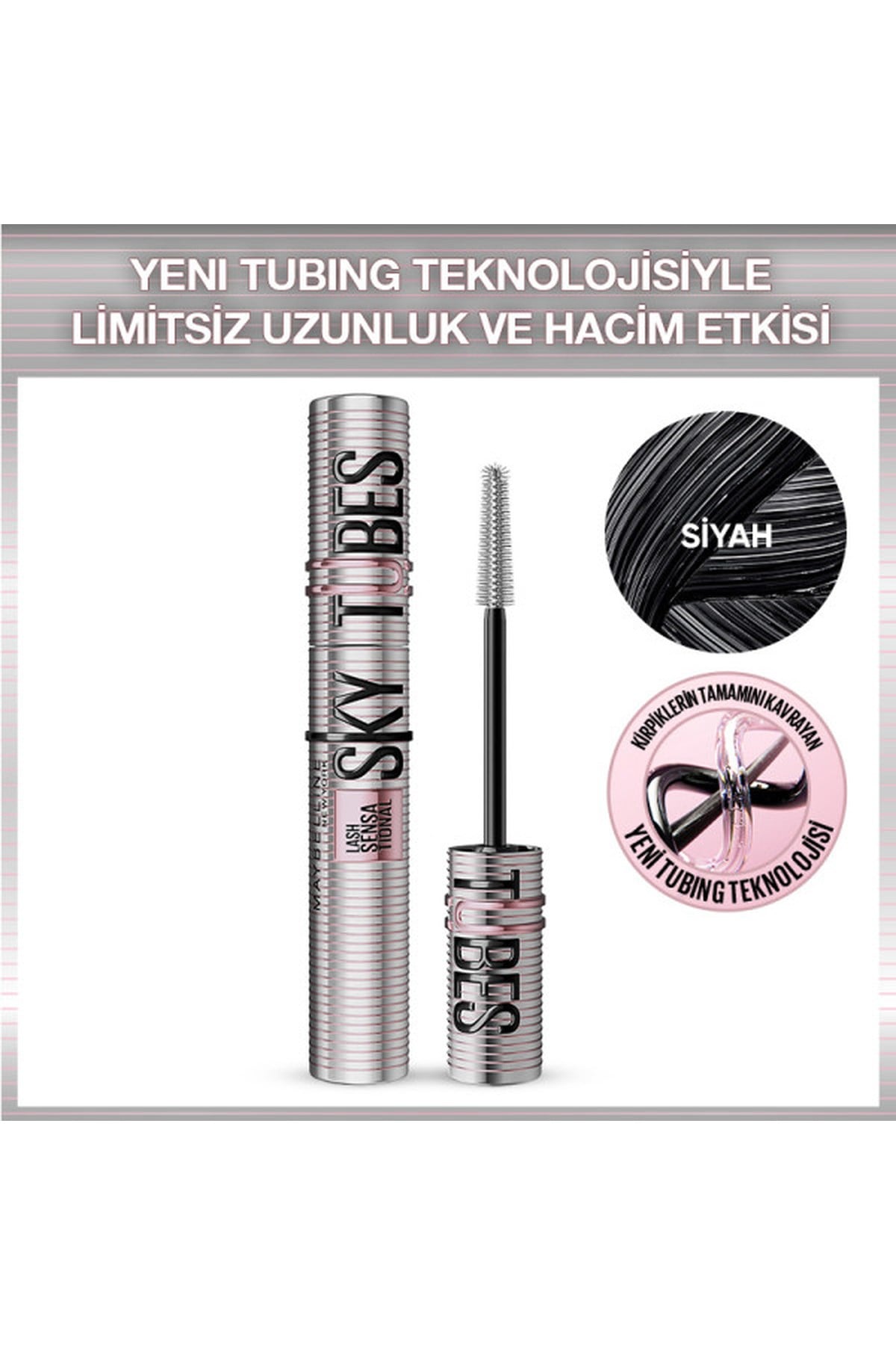 Maybelline New YorkMaybelline New York Lash Sensational Sky Tubes Siyah Tubing Maskara3600531721534