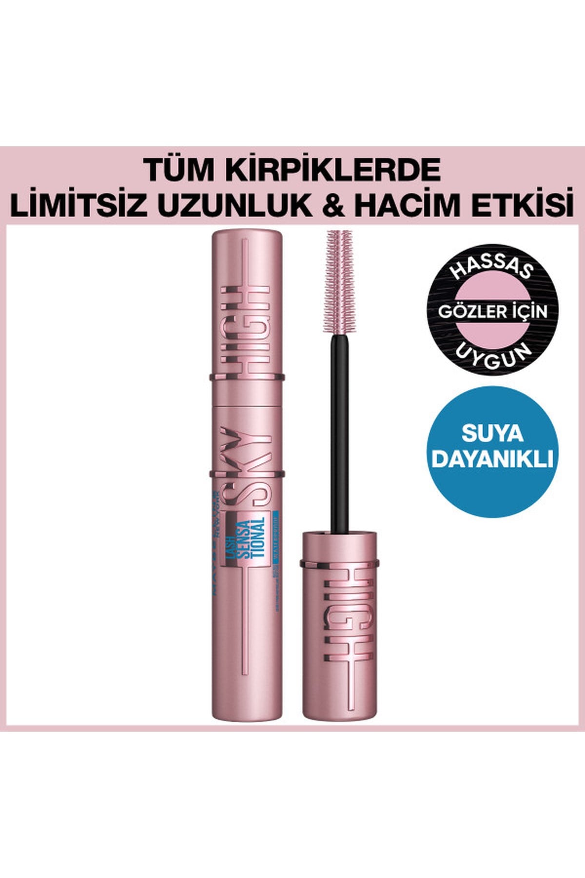 Maybelline New YorkMaybelline New York Lash Sensational Sky High Suya Dayanıklı Waterproof Maskara Ekstra Siyah30167223