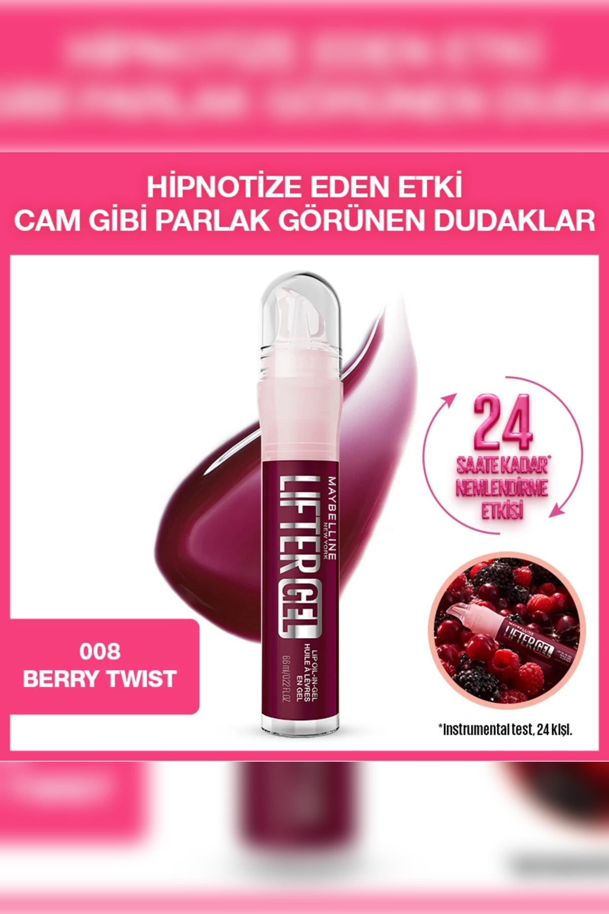 Maybelline New YorkMaybelline New York Lifter Gel Ekstra Parlak ve Nemlendirici Dudak Parlatıcısı 008 Berry Twist3600531721046