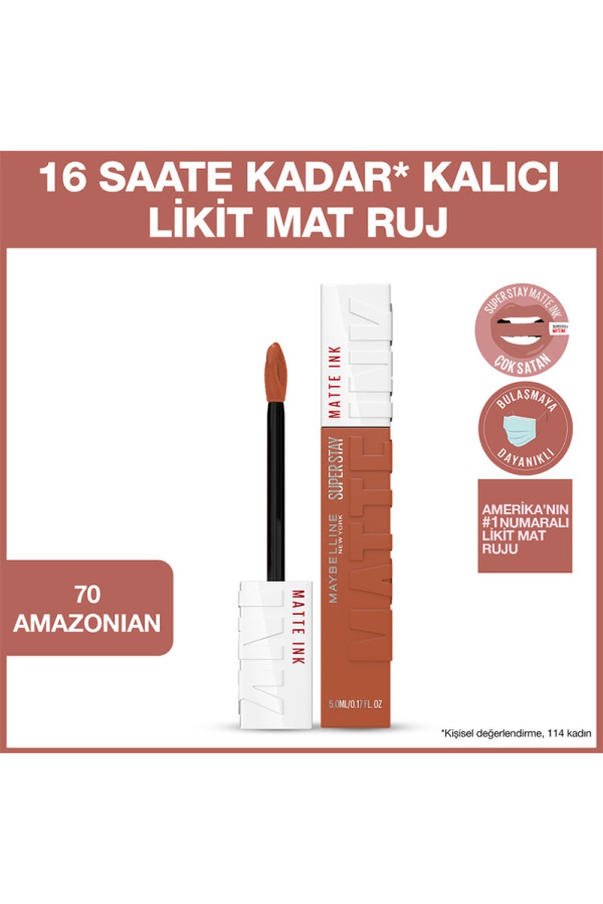 Maybelline New YorkMaybelline New York Super Stay Matte Ink Unnude Likit Mat Ruj 70 Amazonian3600531469412
