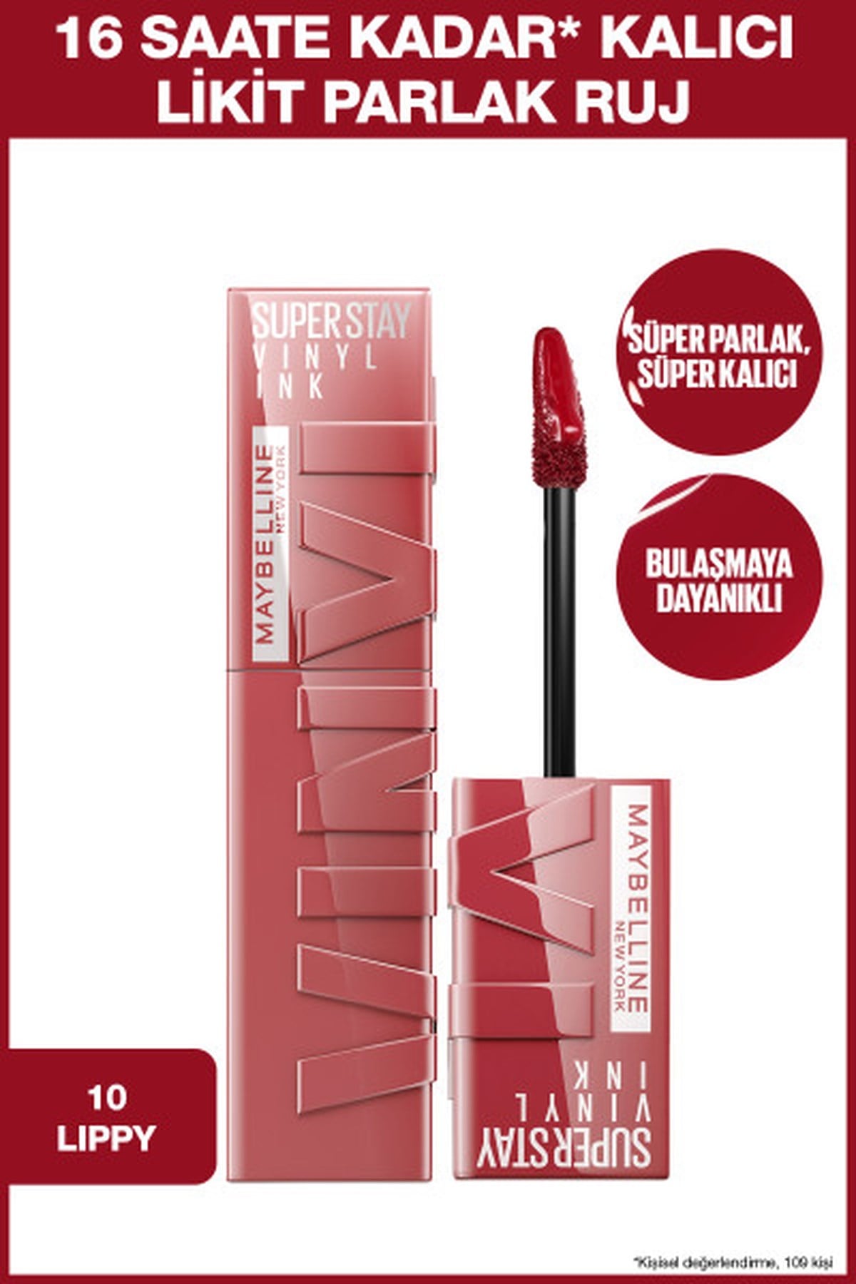Maybelline New YorkMaybelline New York Super Stay Vinyl Ink Uzun Süre Kalıcı Likit Parlak Ruj 10 Lippy30145559