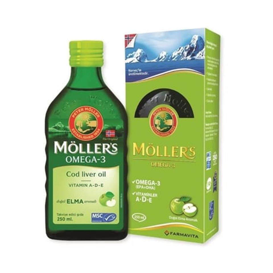 MÖLLERSMöllers Omega-3 - Balık Yağı Sıvı Formu 250 ml - Elmalı7070866029371