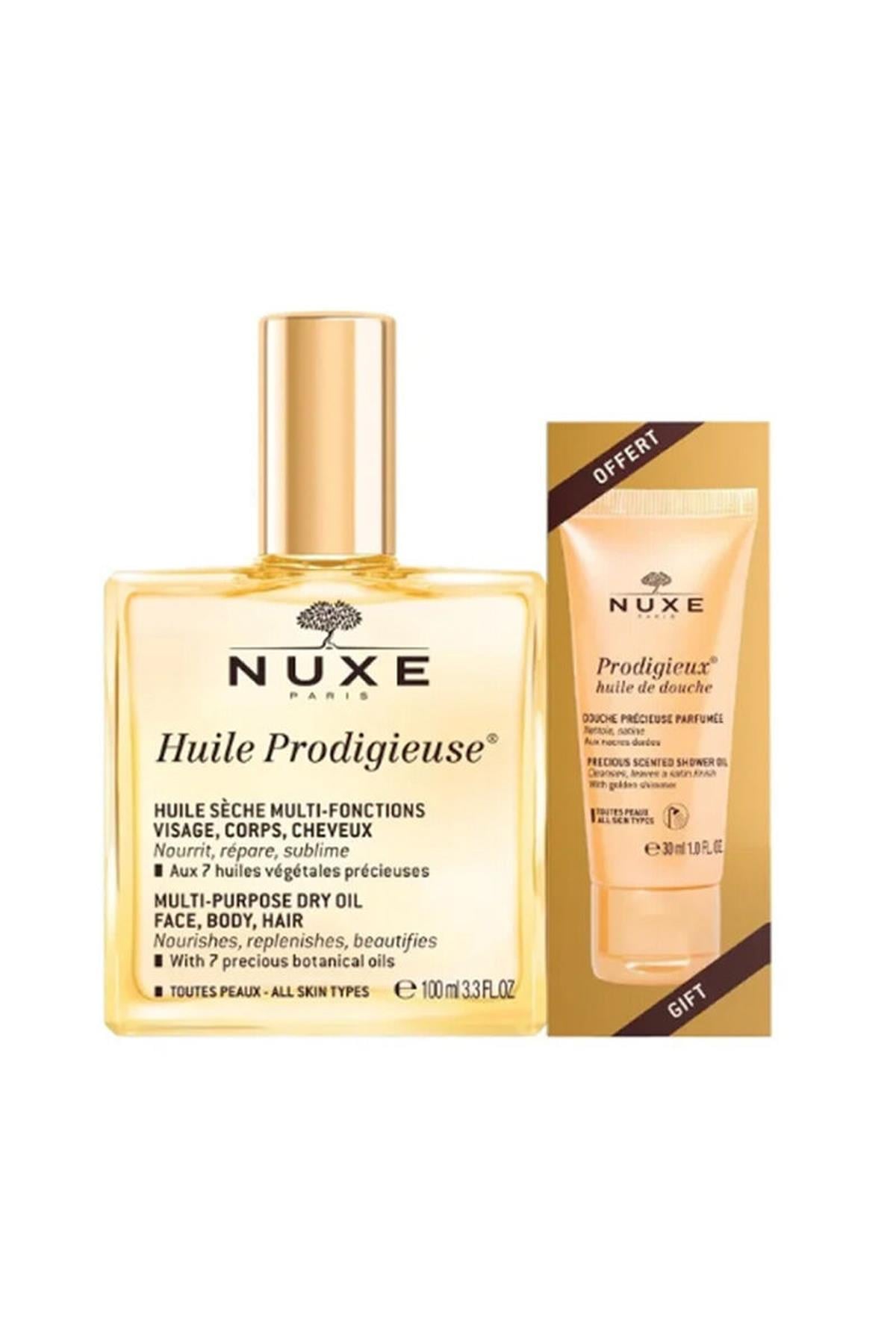 NUXENUXE Huile Prodigieuse Çok Amaçlı Kuru Bakım Yağı 100 ml - Duş Jeli HEDİYE3264680036996