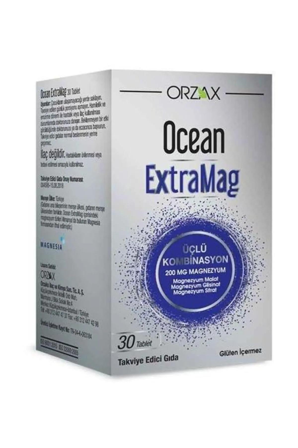 OCEANOcean ExtraMag Üçlü Kombinasyon Magnezyum Takviye Edici Gıda 30 Tablet8697595872321