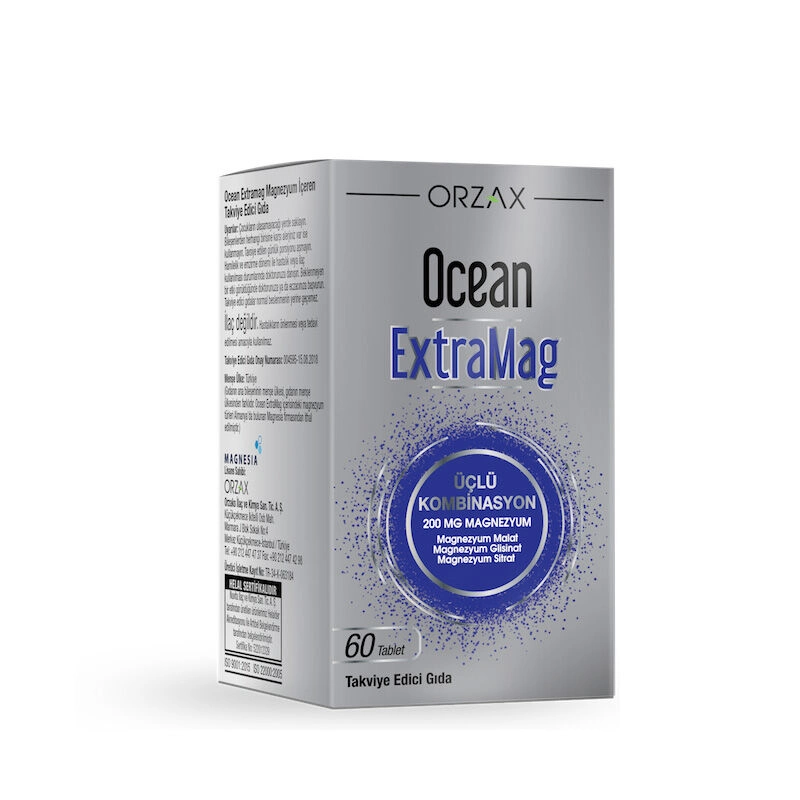 Ocean ExtraMag Üçlü Kombinasyon Takviye Edici Gıda 60 Tablet