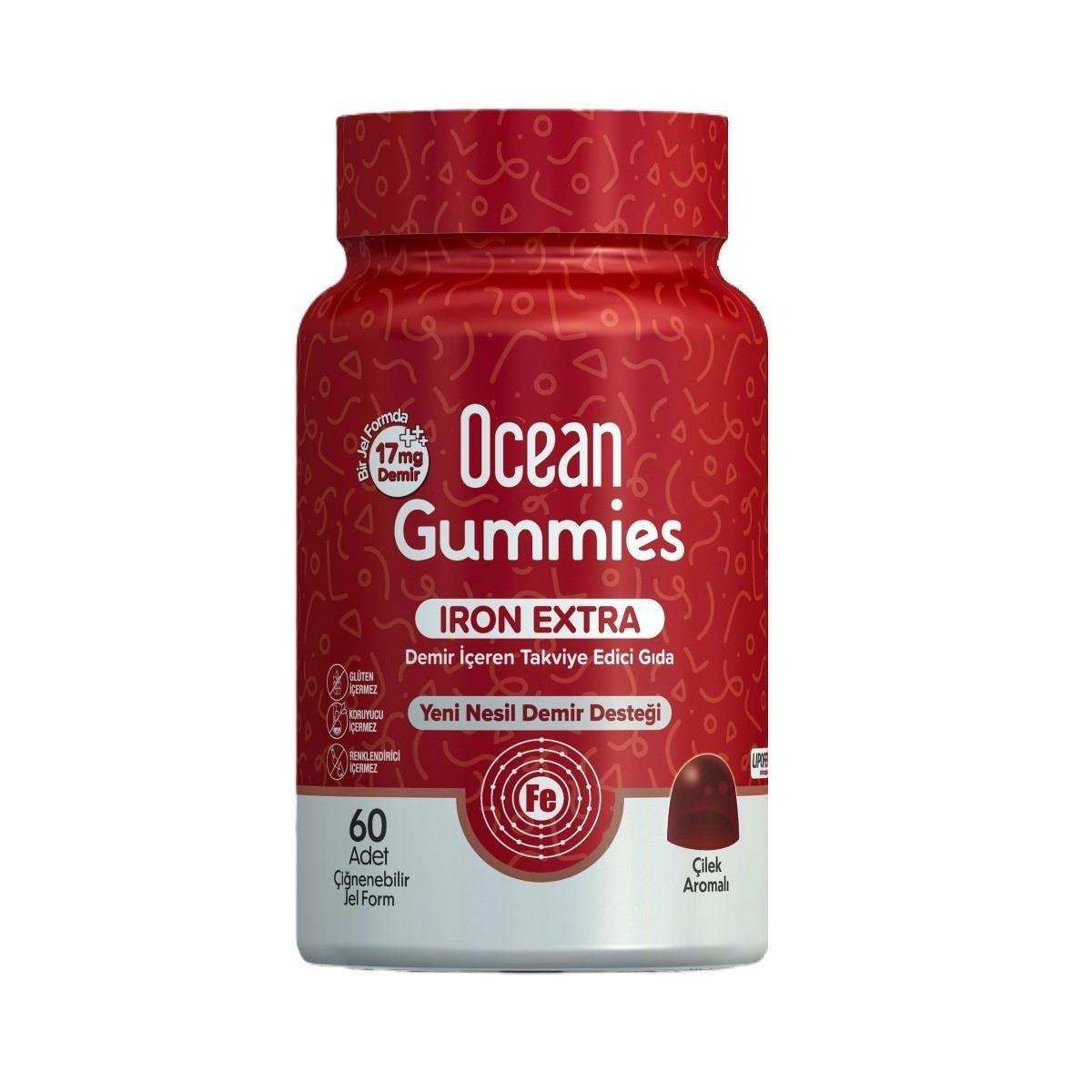 OCEANOcean Gummies Iron Extra Demir İçeren Takviye Edici Gıda 60 Adet Çİğnenebilir Jel Form8697595874103