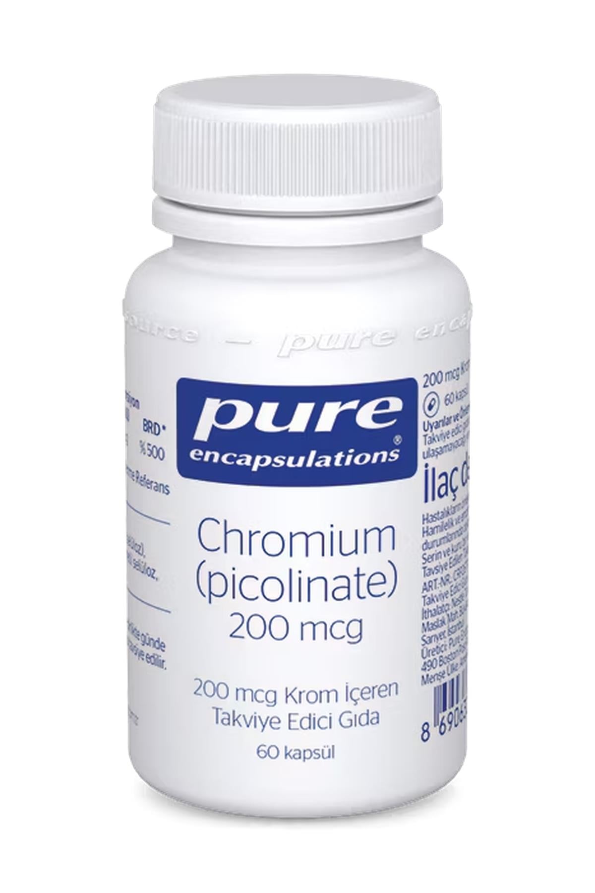 Pure EncapsulationsPure Encapsulations Chromium Picolinate 200 mcg 60 Kapsül8690632014593