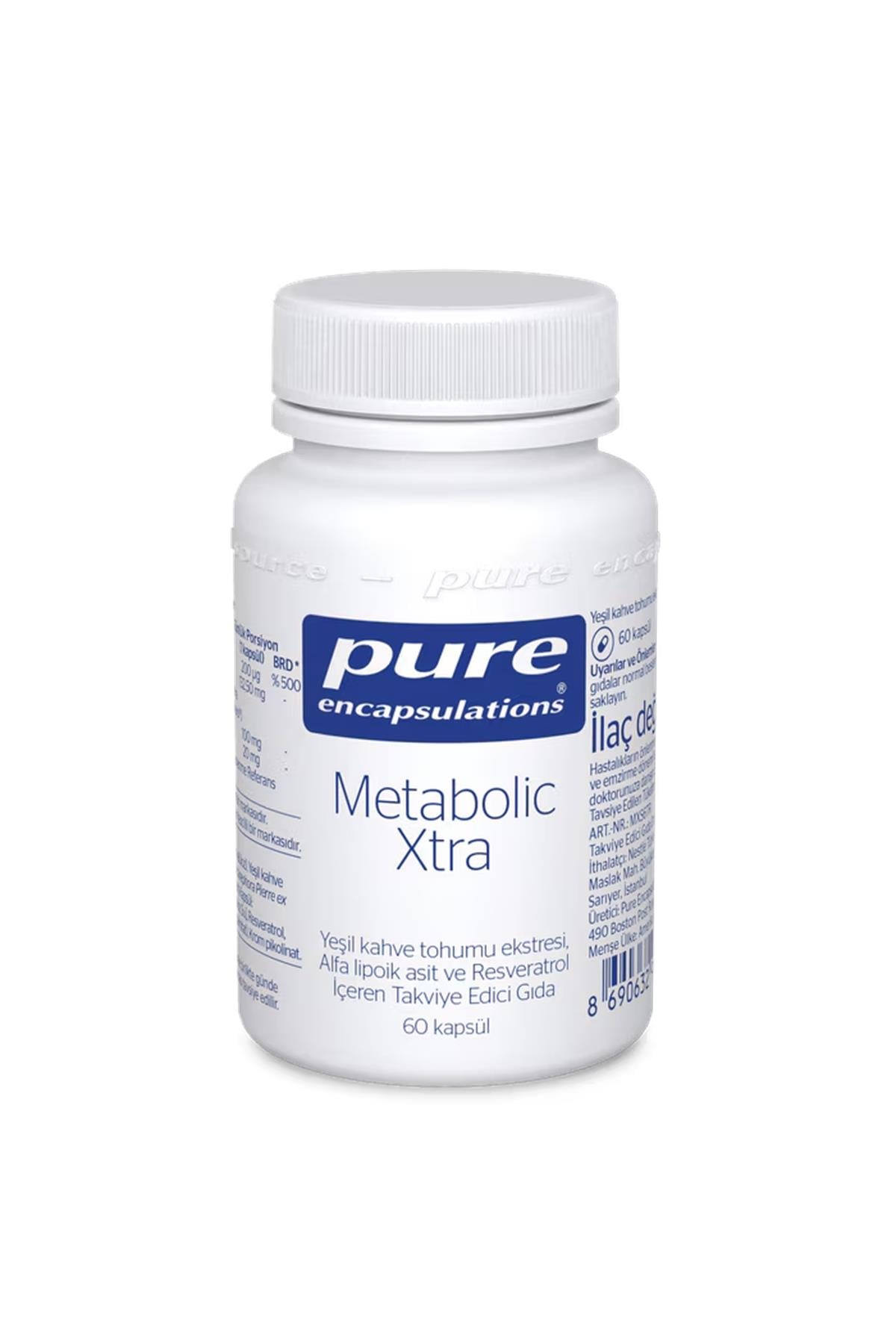 Pure EncapsulationsPure Encapsulations Metabolic Xtra With Green Coffee 60 Kapsül8690632993553