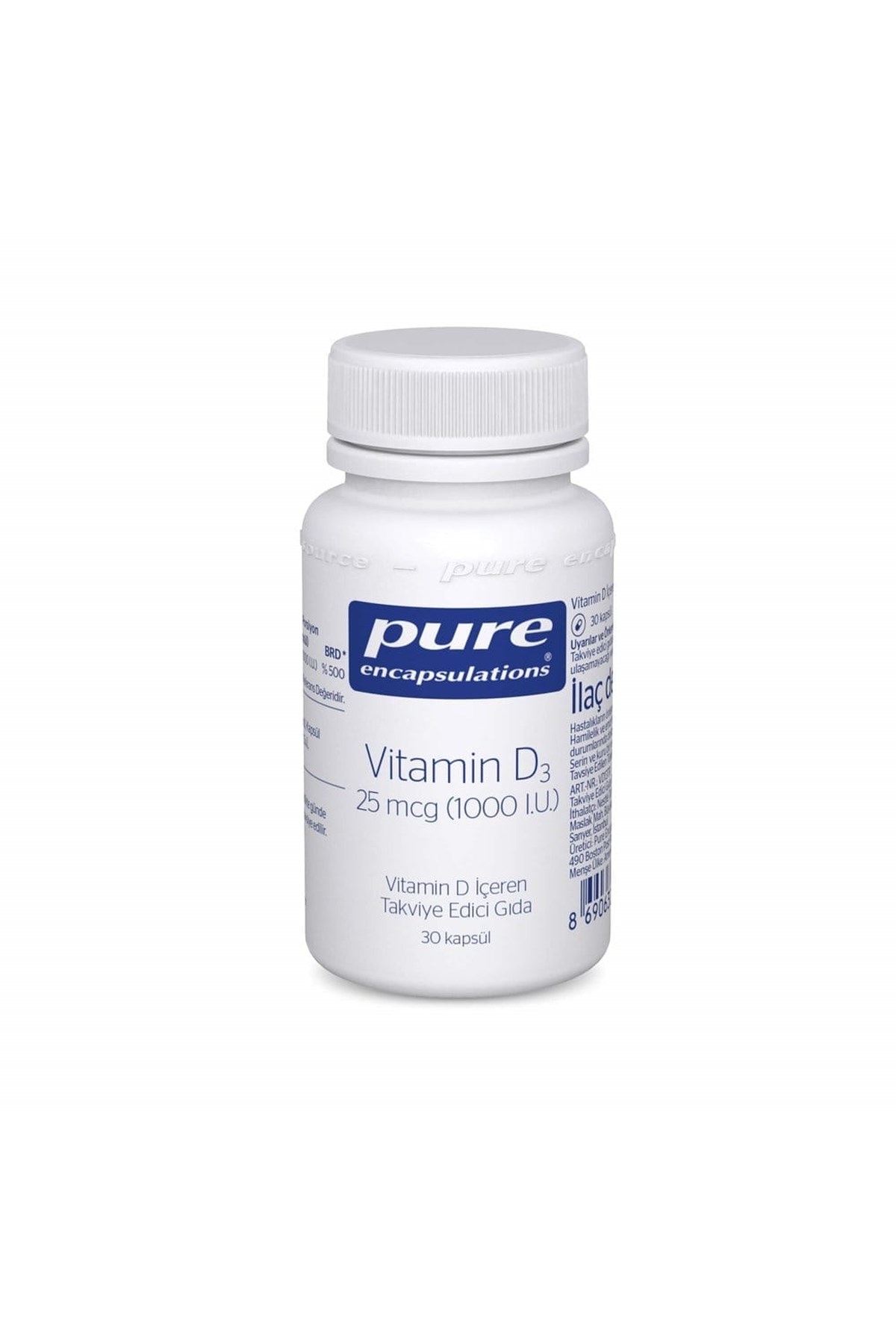 Pure EncapsulationsPure Vitamin D3 1000 IU 30 Kapsül8690632993300