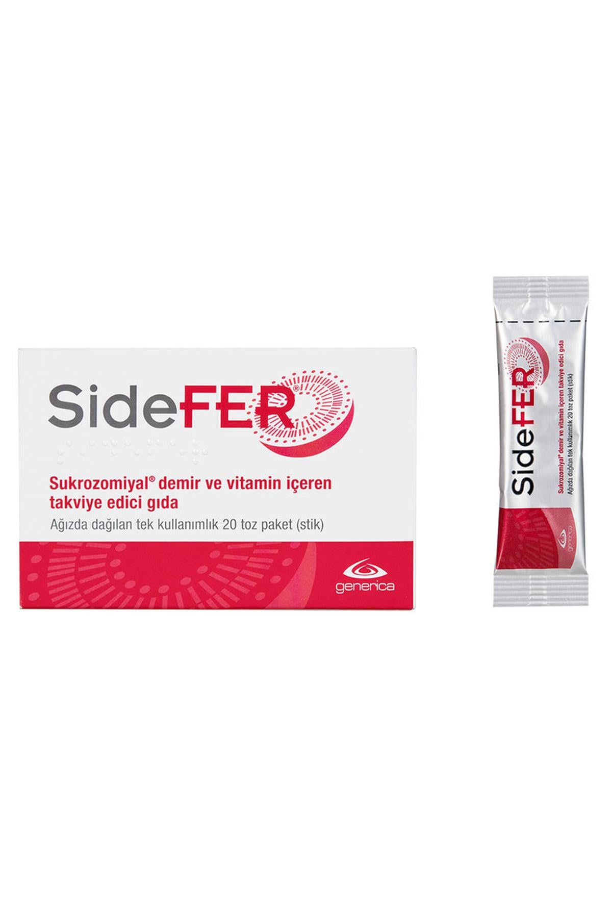 GenveonSidefer Sukrozomiyal Demir ve Vitamin 20 Toz Paket8699293253853