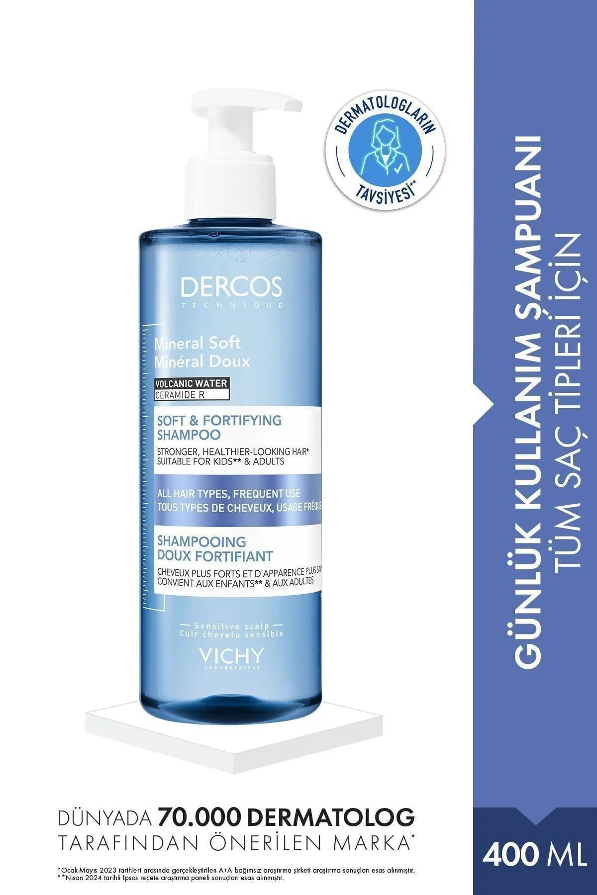 VICHYVichy Dercos Mineral Soft Kepeğe Karşı Bakımı Tamamlayıcı Günlük Kullanım Şampuanı 400 ML3337871322656