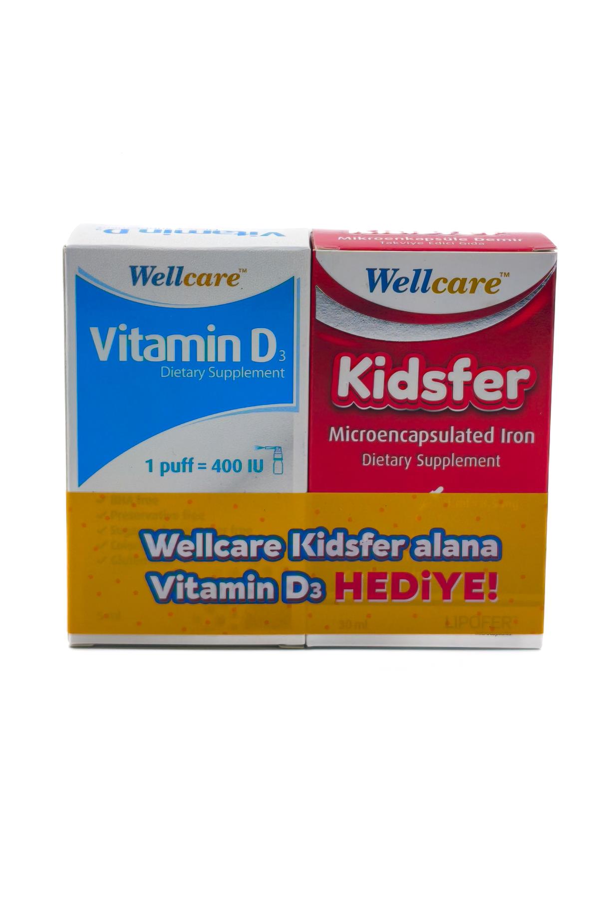 WELLCAREWellcare Kidsfer Demir Damla 30 ml + Vitamin D3 400IU 5ml Damla8699680000336