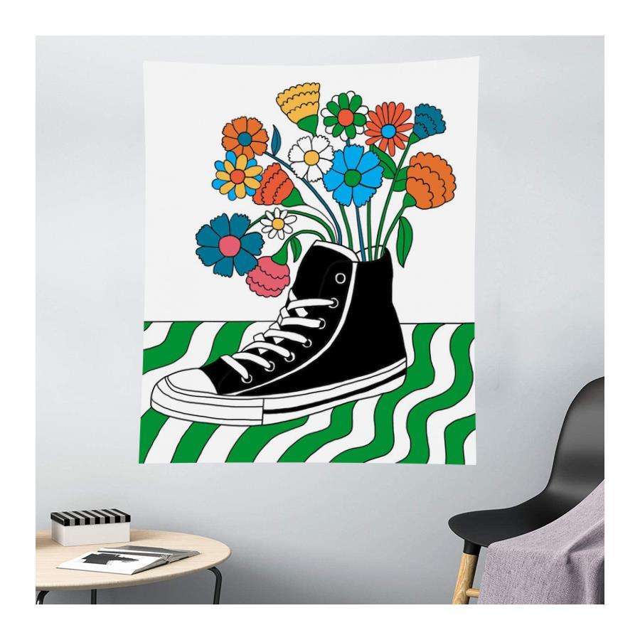 70 X 100 Cm Flower Kolaj Duvar Halısı 