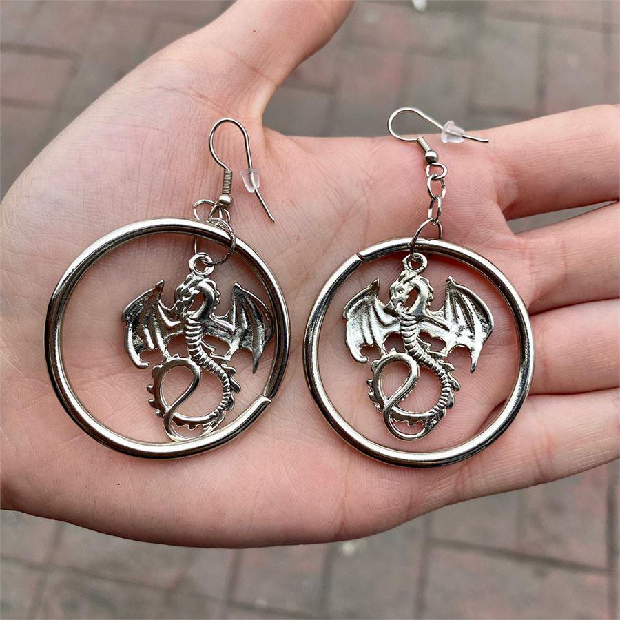 Dragon On Circle Küpe