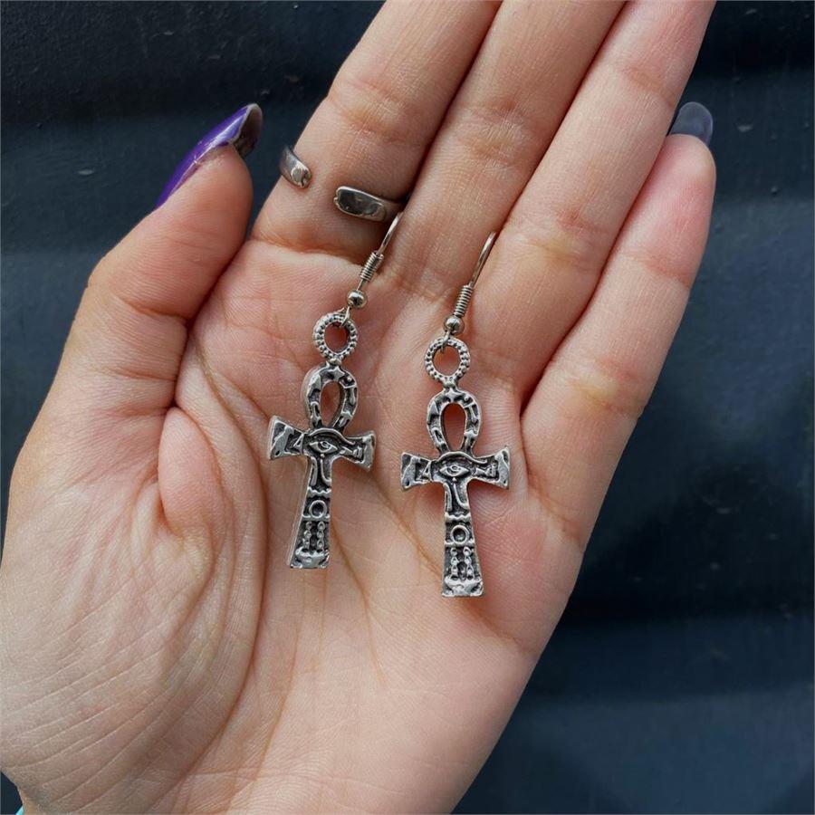 Eye Of The Ra On The Ankh Cross Küpe