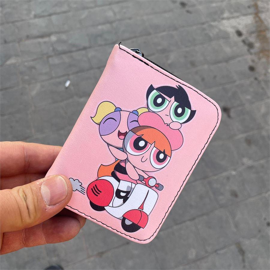 Happy The Powerpuff Girls Motorcycle Kısa Cüzdan