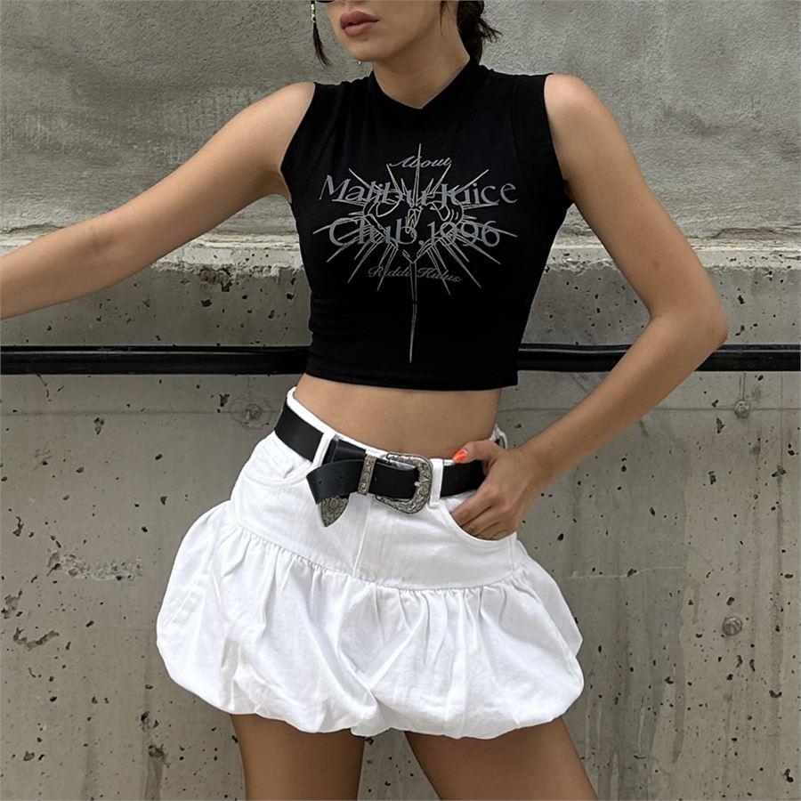 Siyah Heart Malibu Juice Club Kolsuz Crop