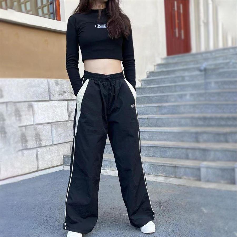 Siyah Retro Kolej Model Lastikli Eşofman