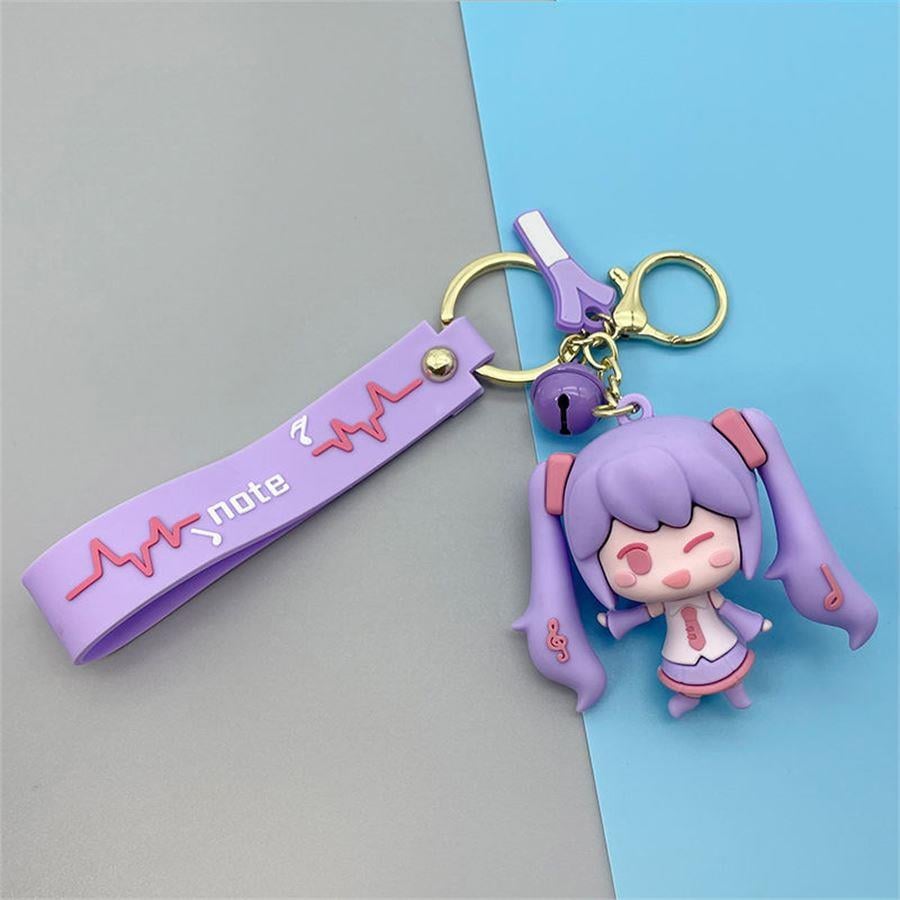 Yeni Lila Anime Hatsune Miku Silikon Anahtarlık
