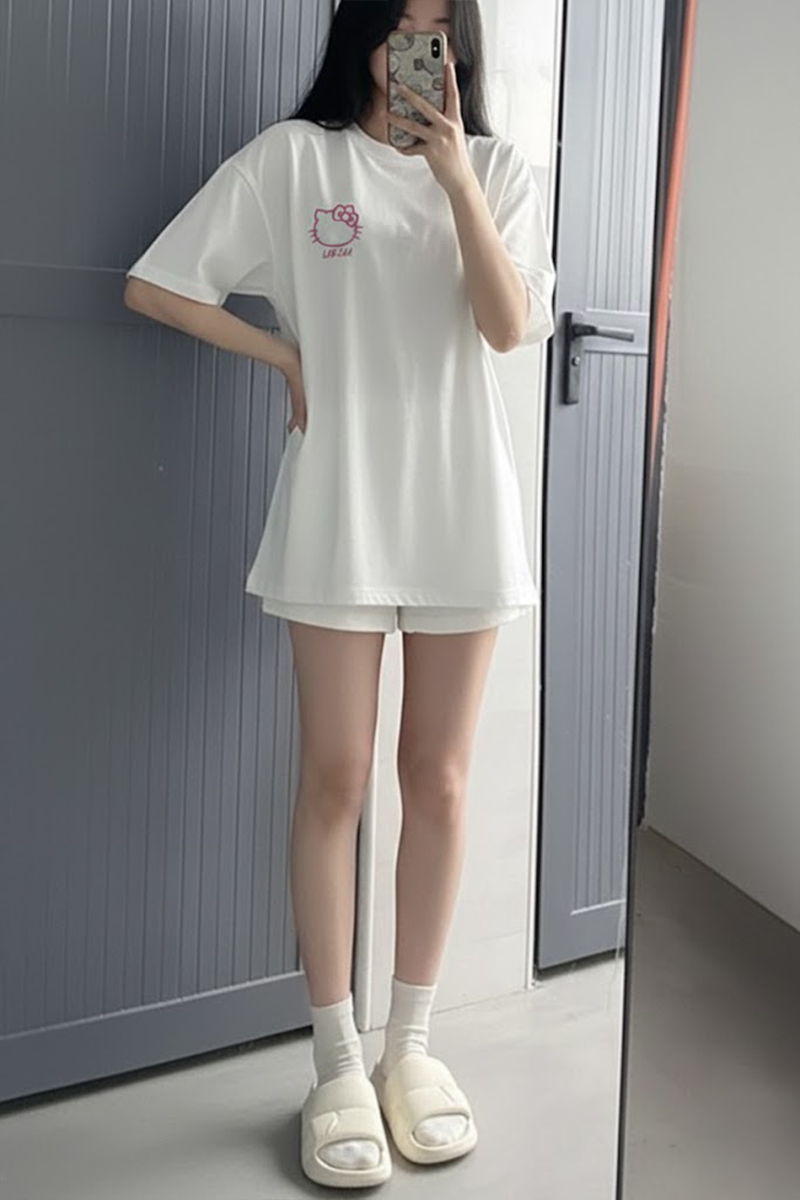 Beyaz Hello Kitty Labzaa Unisex T-Shirt 