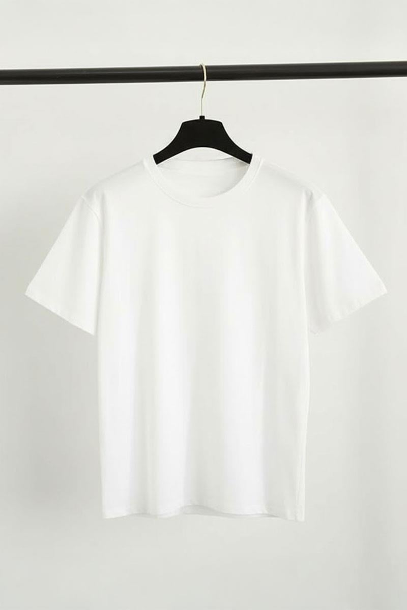 Düz Beyaz Y2K Unisex T-shirt