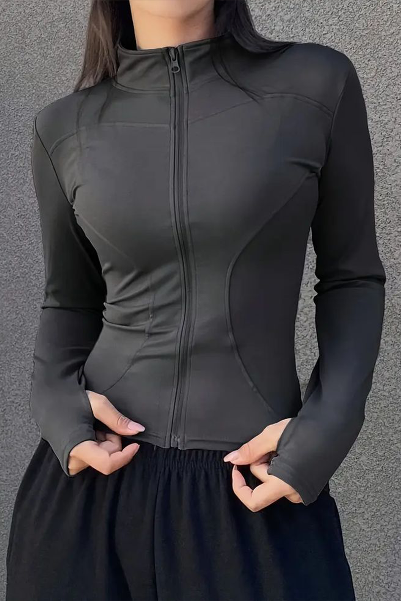 Füme Beli Lastikli Parmaklı Street Y2K Crop Hırka