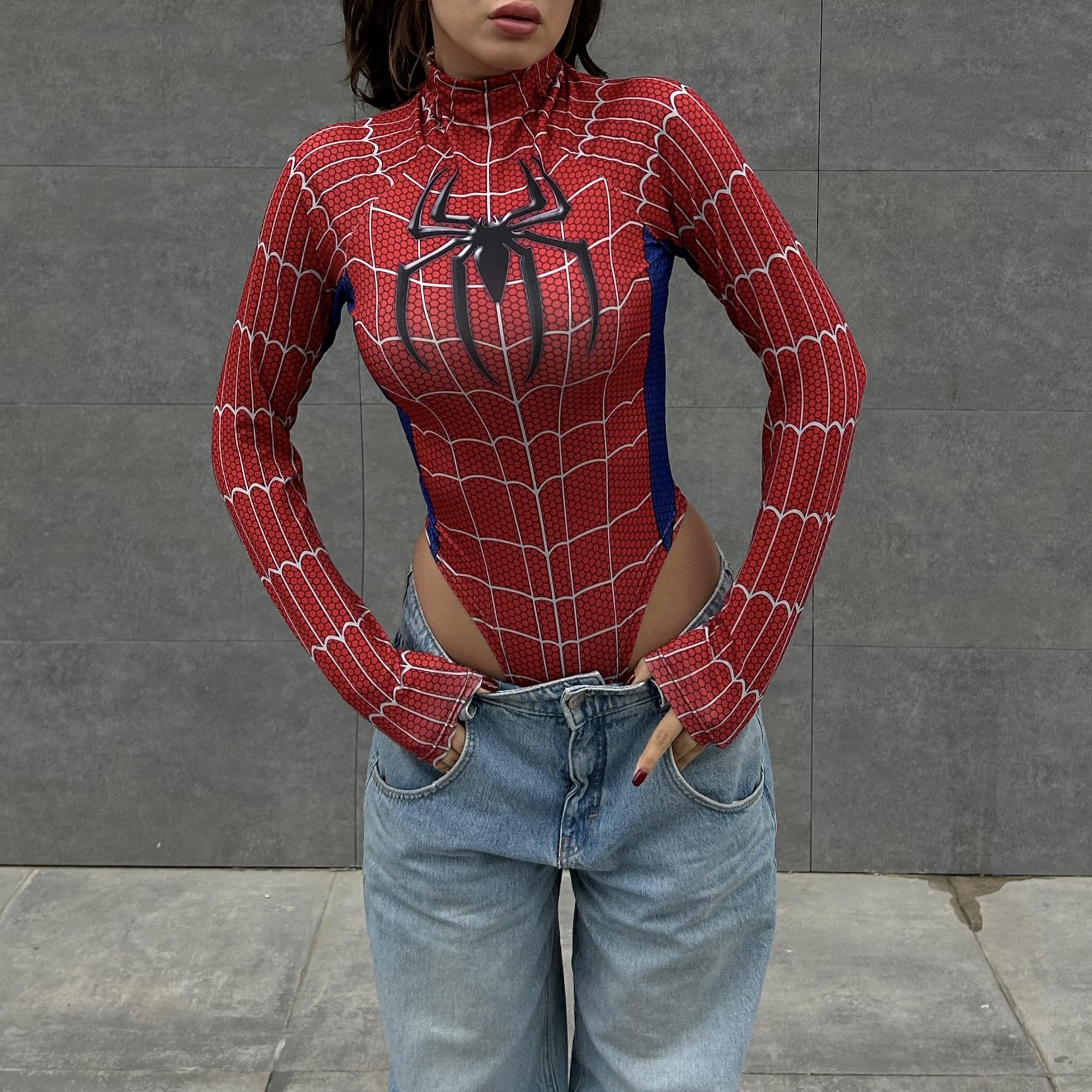 Kırmızı Spider Çıtçıtlı Uzun Kollu Body