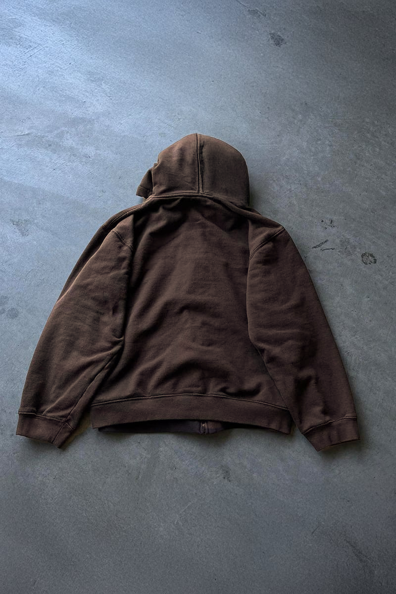 Koyu Kahverengi Wear Y2K Unisex Kapüşonlu Unsiex Hırka