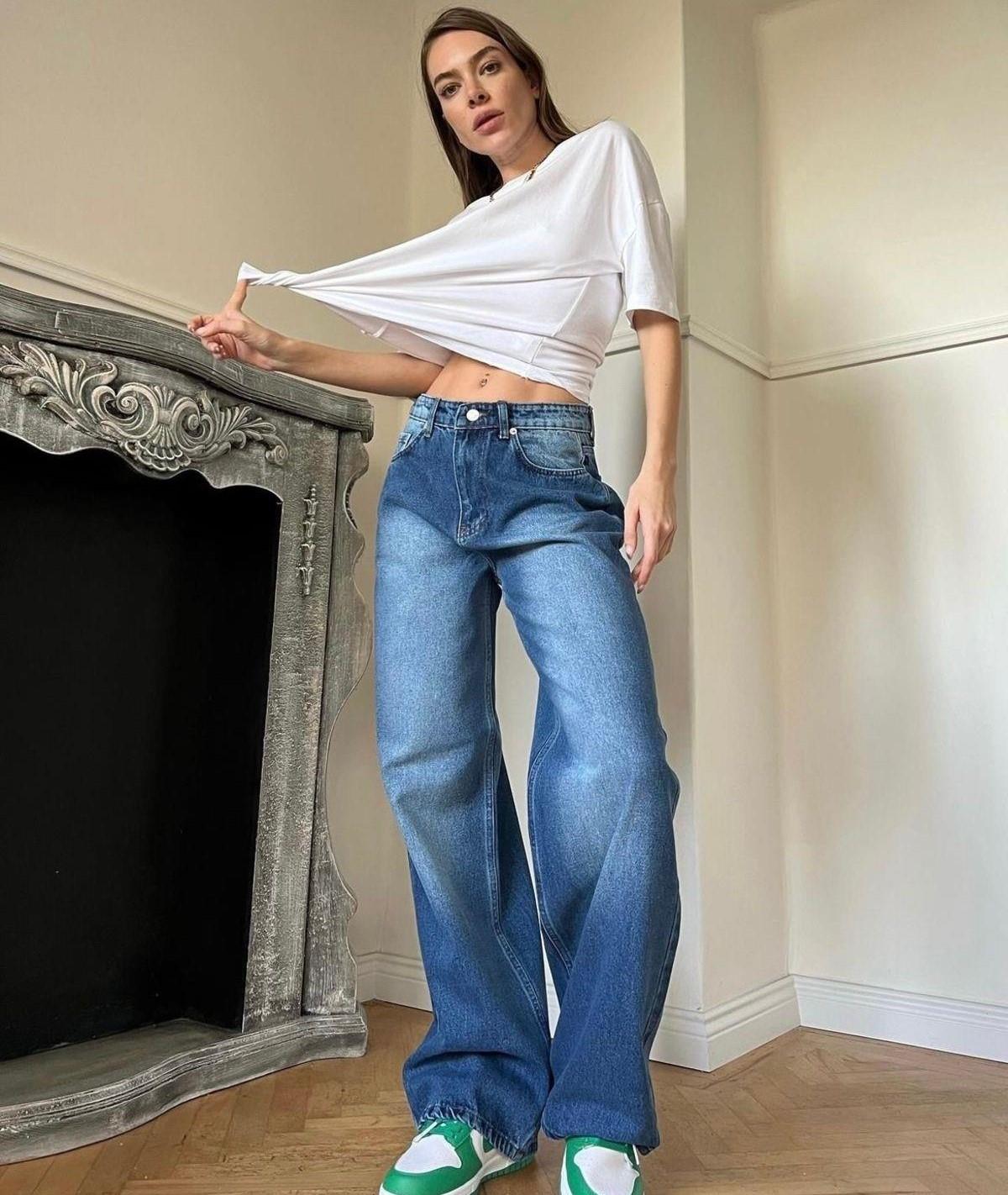 Mavi Taşlanmış Vintage Kot Pantolon