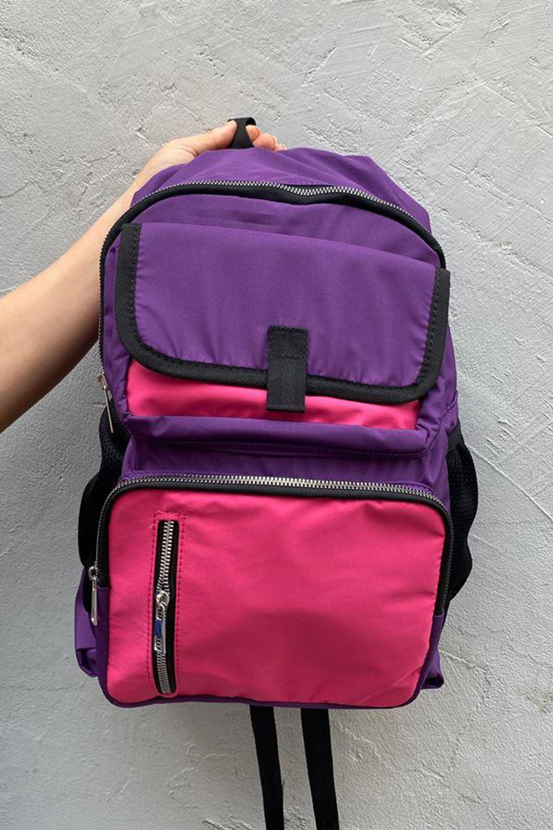 Mor - Pembe Dört Gözlü Suluk Bölmeli Sırt Çantası