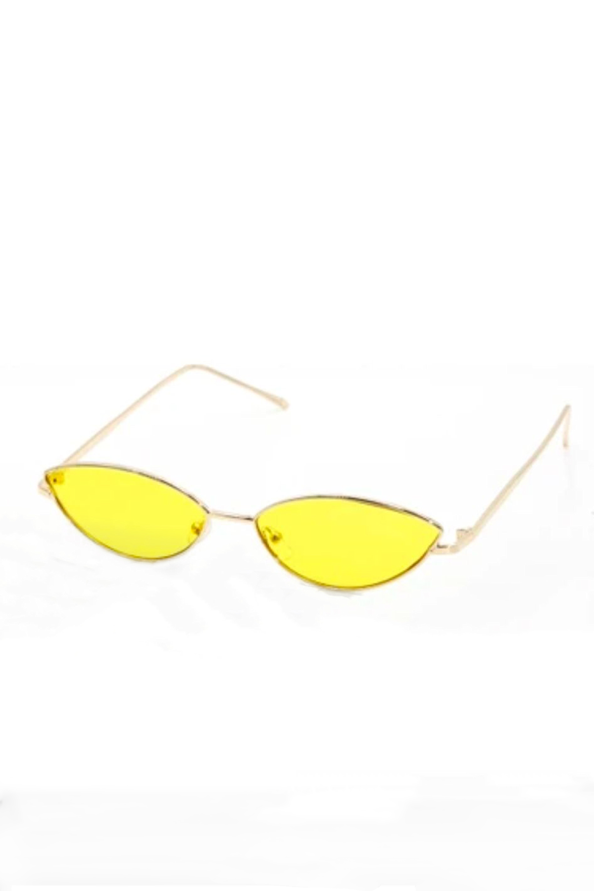 Sarı Camlı Cat Eye Gold Çerçeveli Güneş Gözlüğü