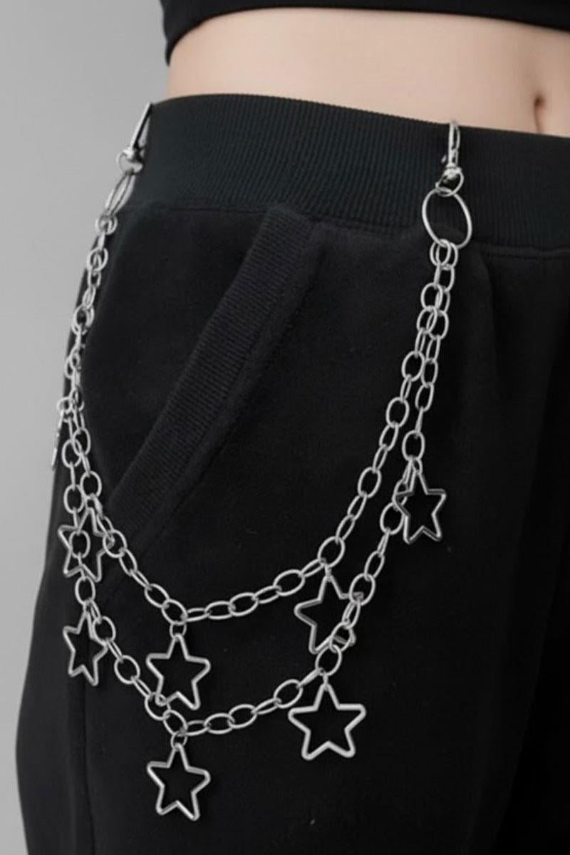 Silver 7'li Star Pantolon Zinciri