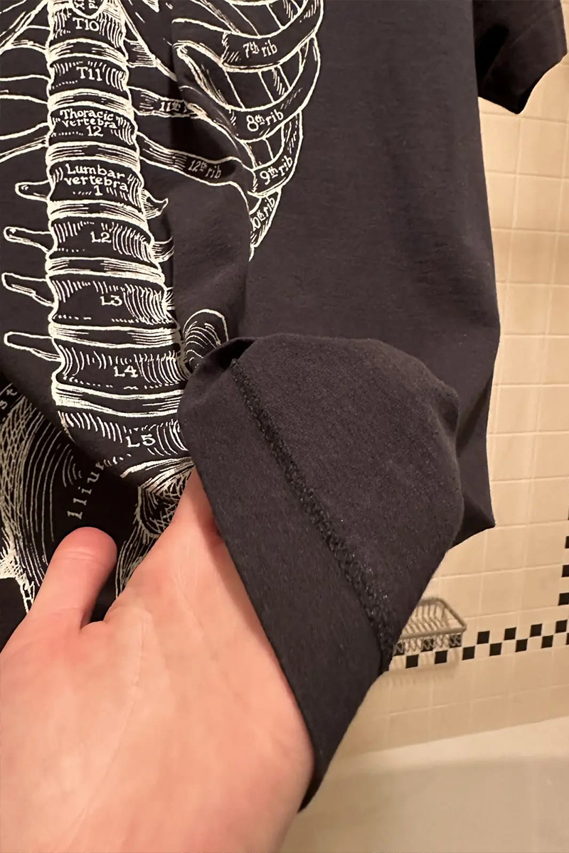 Siyah Gotik Anatomik İskelet Grunge Y2K Unisex T-Shirt