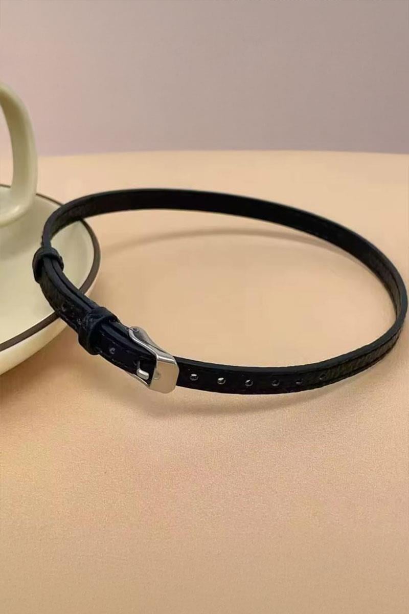 Siyah Gotik Deri Kemer Tasma