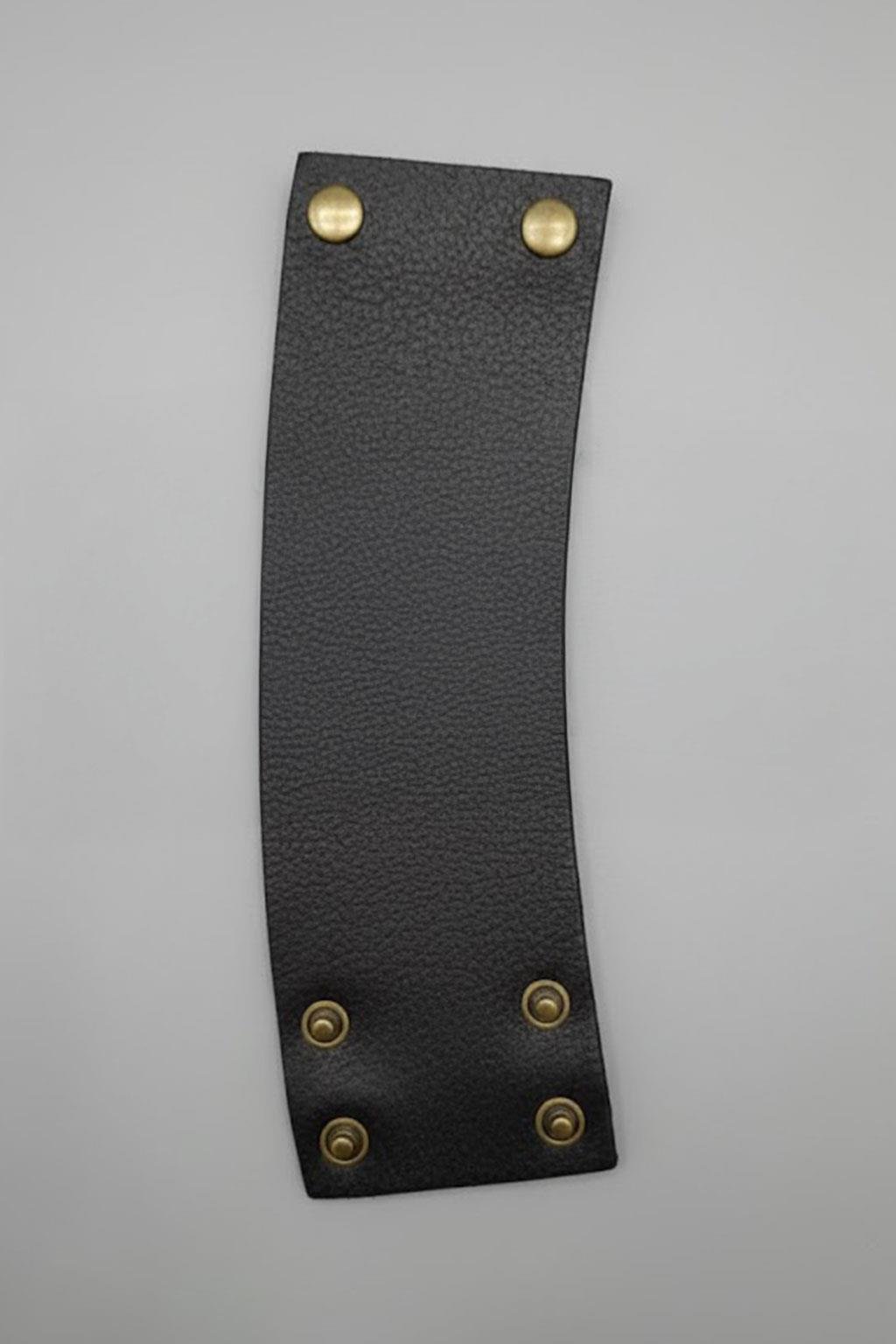 Siyah Gotik Geniş Deri Bileklik