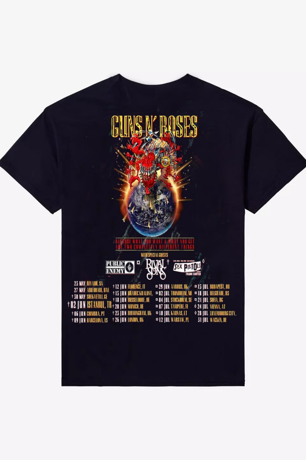 Siyah Guns N Roses European And Middle East Tour 2025 Unisex T-shirt
