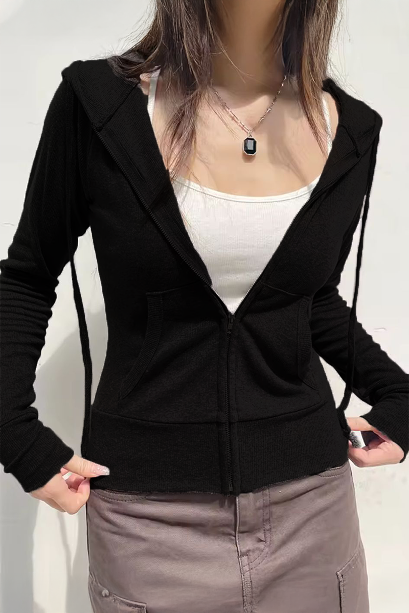 Siyah İpli Y2K Unisex Hırka 