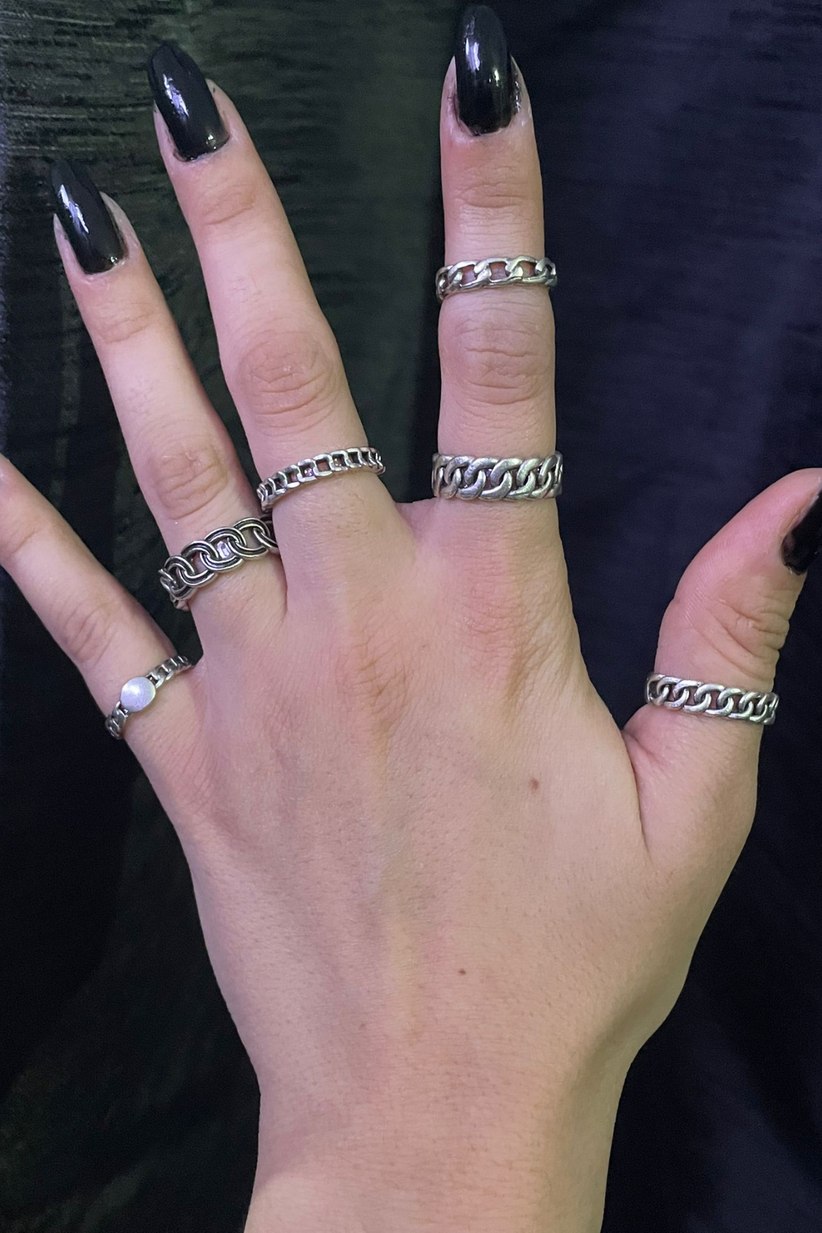 Zincir Motifli 6lı Yüzük