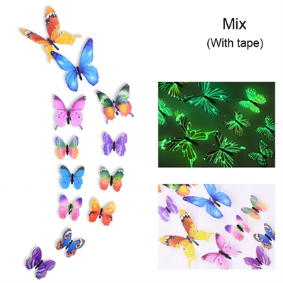 12li Kelebek Fosforlu Duvar Çıkartmaları