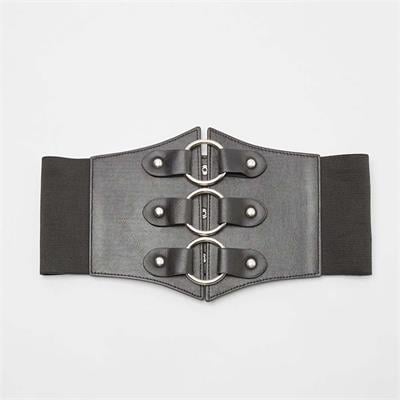 3 Halkalı Siyah Korse Kemer