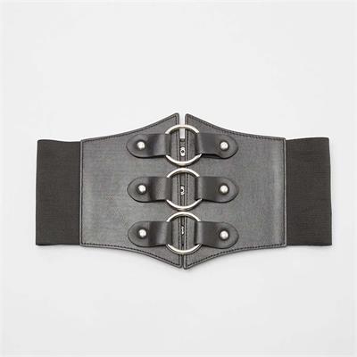 3 Halkalı Siyah Korse Kemer