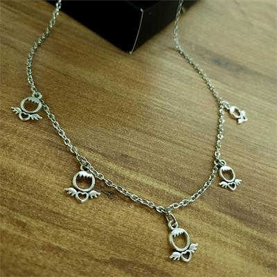 5li Kanatlı Minik Kalp Motifli Kolye