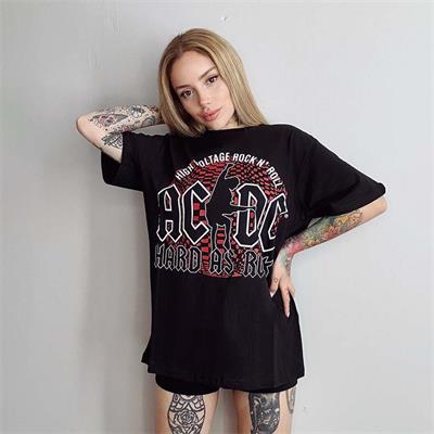 Ac/Dc Hard As Rock Siyah Unisex T-Shirt