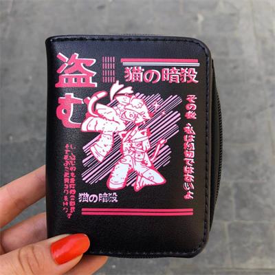Anime Harajuku Kawaii Ninja Cat Kısa Cüzdan 