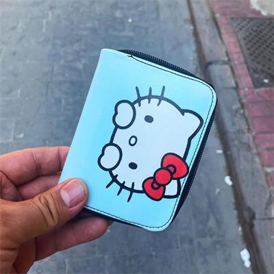 Anime Hello Kitty Mavi Kısa Cüzdan