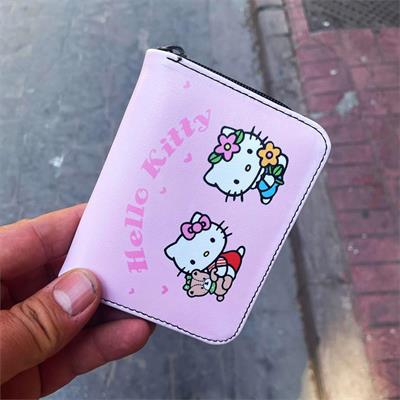 Anime Hello Kitty Twin Friends Kısa Cüzdan