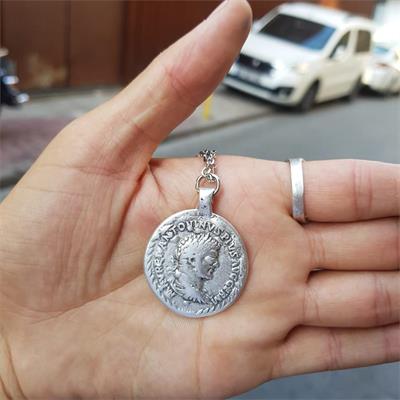 Antik Yunan Mitolojik Madalyon Zincirli Kolye